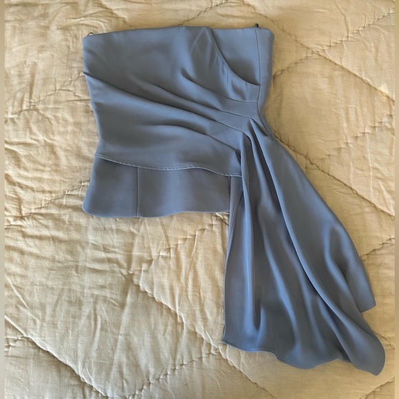 Zara Blue Strapless Crop Top - Picture 7 of 16